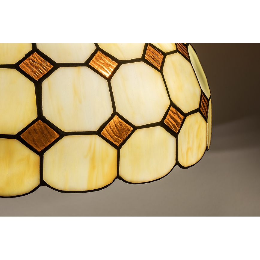 Brilagi - Lustre Tiffany en vitrail, suspendu sur chaîne DORAN 2xE27/60W/230V