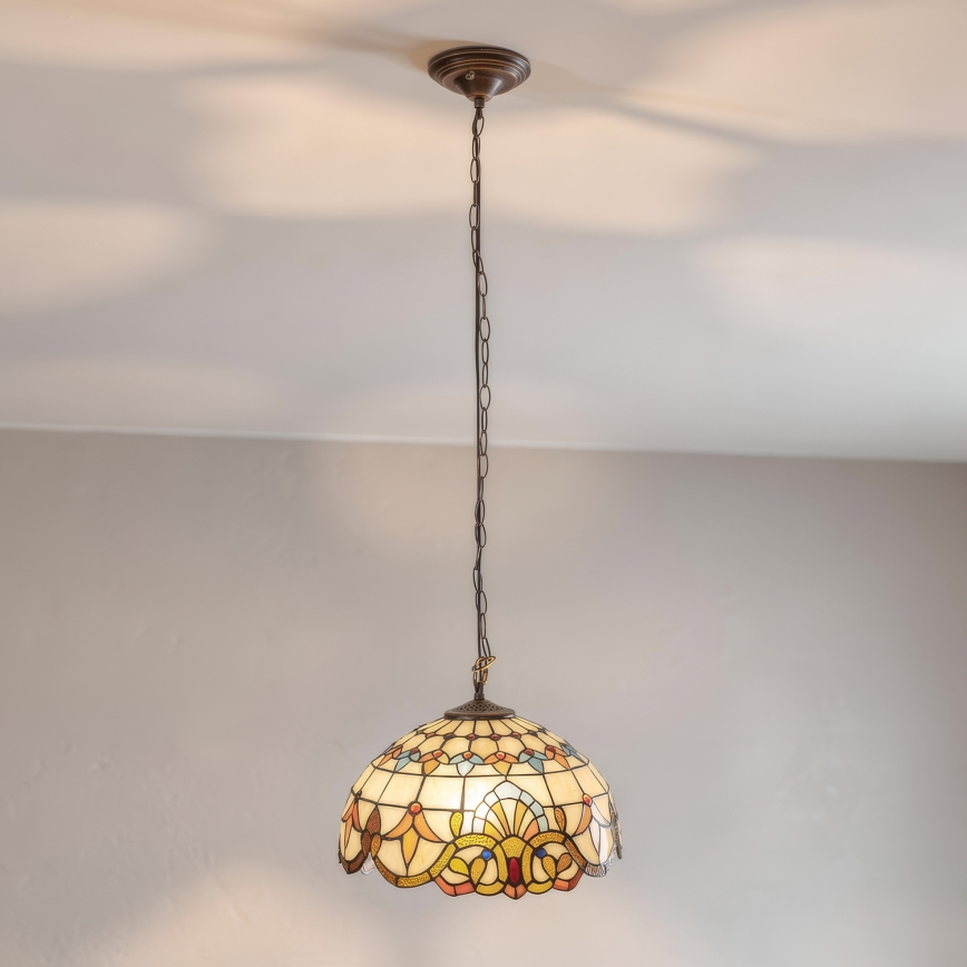 Brilagi - Lustre Tiffany en vitrail suspendu sur chaîne MIRABELLA 1xE27/60W/230V Ø 40 cm
