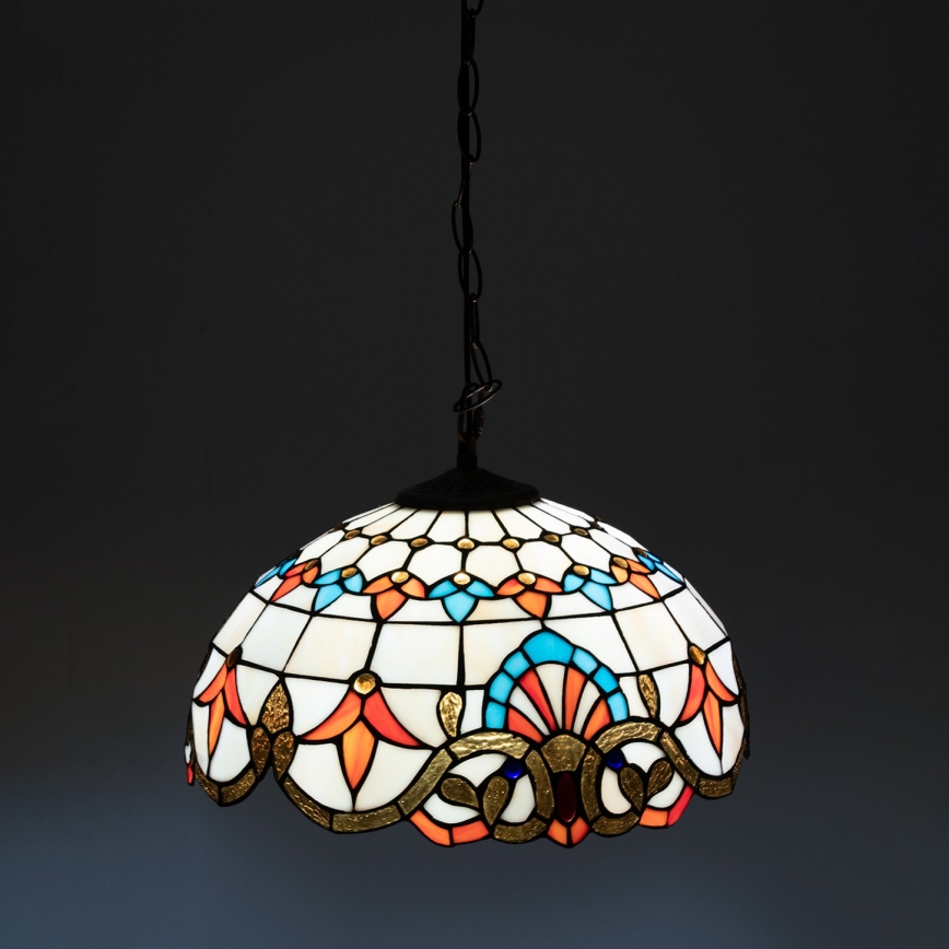 Brilagi - Lustre Tiffany en vitrail suspendu sur chaîne MIRABELLA 1xE27/60W/230V Ø 40 cm