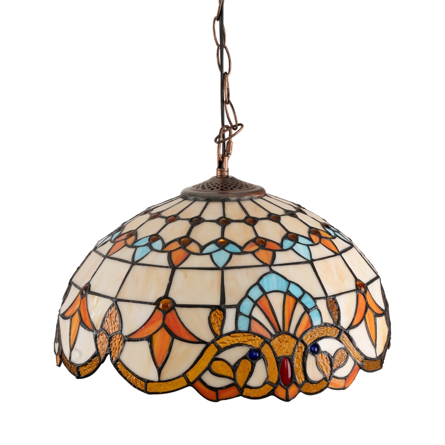 Brilagi - Lustre Tiffany en vitrail suspendu sur chaîne MIRABELLA 1xE27/60W/230V Ø 40 cm