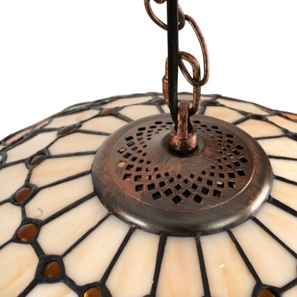 Brilagi - Lustre Tiffany en vitrail suspendu sur chaîne MIRABELLA 1xE27/60W/230V Ø 40 cm