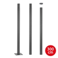 Brilagi - Mât métallique URBAN 3 m pour colonne d'éclairage extérieur, Ø 58 mm, gris