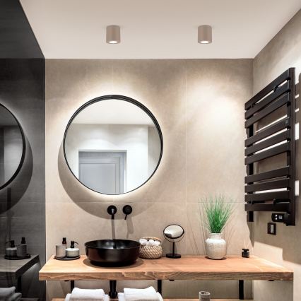 Brilagi - Luminaire LED RGBW dimmable pour salle de bains MIA 1xGU10/4,8W/230V 3000K 84x80 mm beige IP54 + télécommande