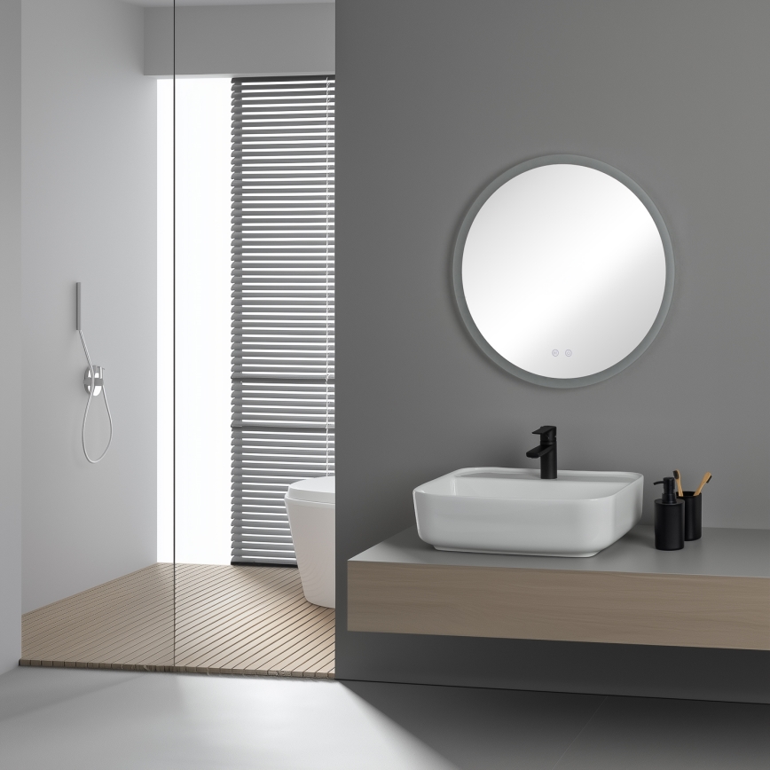 Brilagi - Miroir chauffant LED pour salle de bains CLARA ECO 12W 230V Ø 60 cm IP44 IRC 90, dimmable + CCT