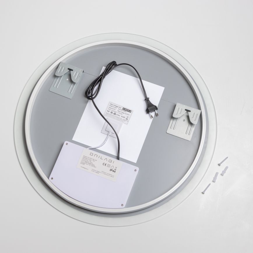 Brilagi - Miroir chauffant LED pour salle de bains CLARA ECO 12W 230V Ø 60 cm IP44 IRC 90, dimmable + CCT