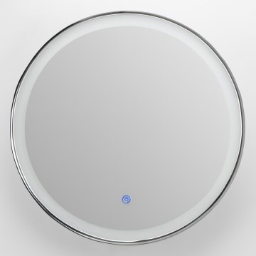 Brilagi - Miroir chauffant de salle de bain LED dimmable avec rétroéclairage ALU PRO, 18 W, 230 V, Ø 60 cm, 3000/4000/6500 K, IP44, finition chrome brillant