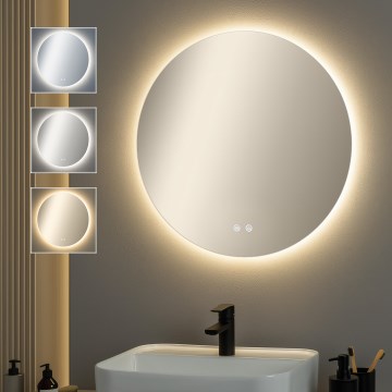 Brilagi - Miroir chauffant LED dimmable pour salle de bains, rétroéclairé DEMI ECO LED/12W/230V diam. 60 cm 3000/4000/6500K IP44 CRI 90