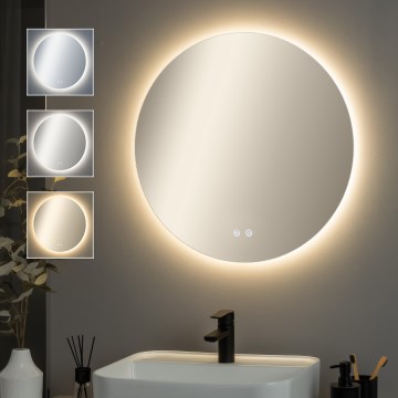 Brilagi - Miroir chauffant LED dimmable pour salle de bains, rétroéclairé DEMI PRO LED/20W/230V Ø 60 cm 3000/4000/6500K IP44 IRC 90