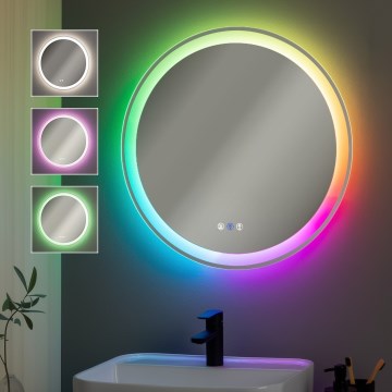 Brilagi - Miroir chauffant LED RGBW pour salle de bains AVA PRO LED/18W/230V Ø 60 cm IP44 IRC 90 dimmable + CCT