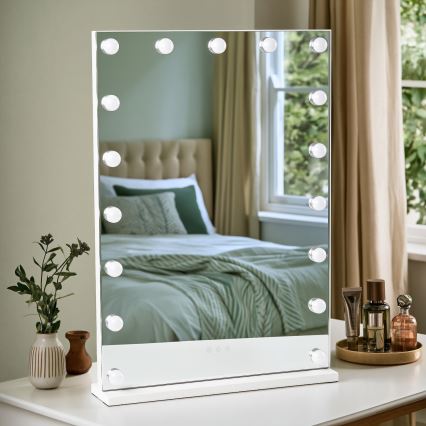 BRILAGI - LED miroir de maquillage à intensité réglable HOLLYWOOD LED/15W/230V CCT + 2x USB 55x77 cm blanc