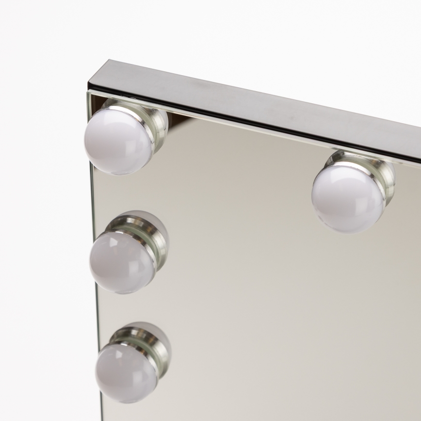 BRILAGI - Miroir de maquillage LED à intensité variable HOLLYWOOD LED/15W/230V CCT + USB noir