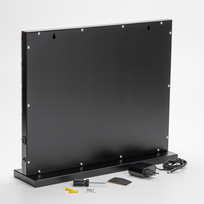BRILAGI - Miroir de maquillage LED à intensité variable HOLLYWOOD LED/15W/230V CCT + USB noir