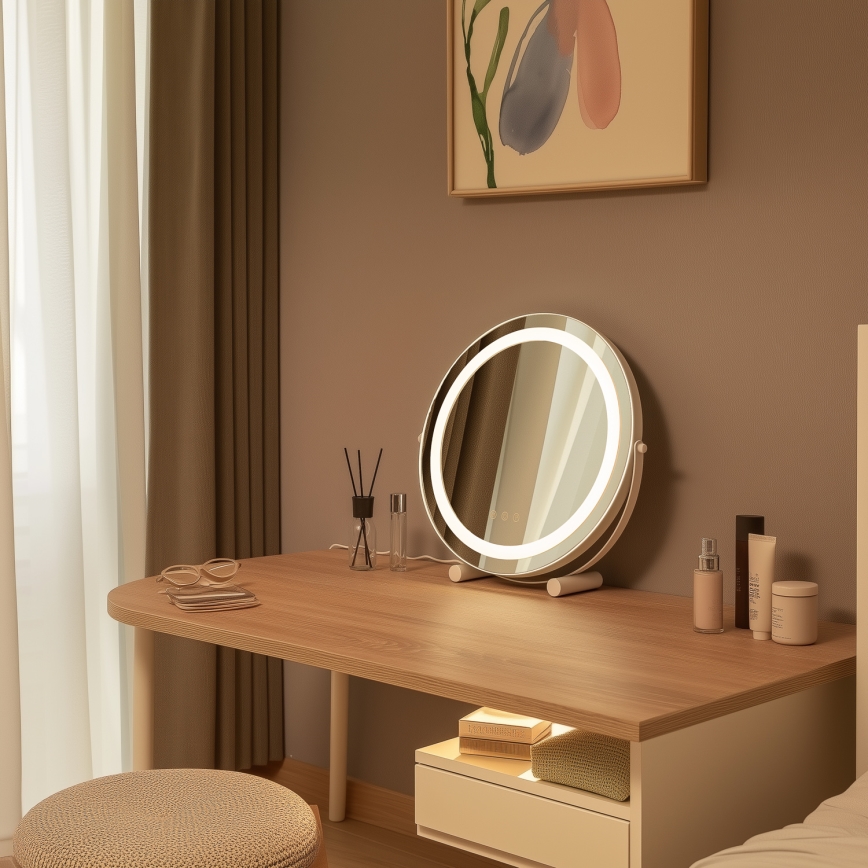 BRILAGI - Miroir de maquillage LED dimmable CALIFORNIA LED/17W/230V 3000/4000/6500K diam. 42 cm blanc