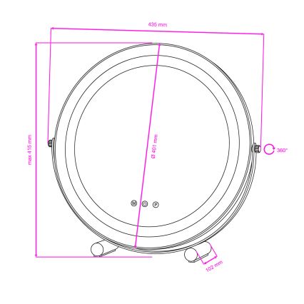 BRILAGI - Miroir de maquillage LED dimmable CALIFORNIA LED/17W/230V 3000/4000/6500K diam. 42 cm blanc