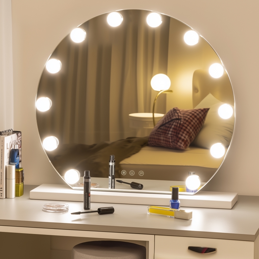 Brilagi - Miroir de maquillage LED dimmable HOLLYWOOD LED/12W/230V 3000/4000/6500K