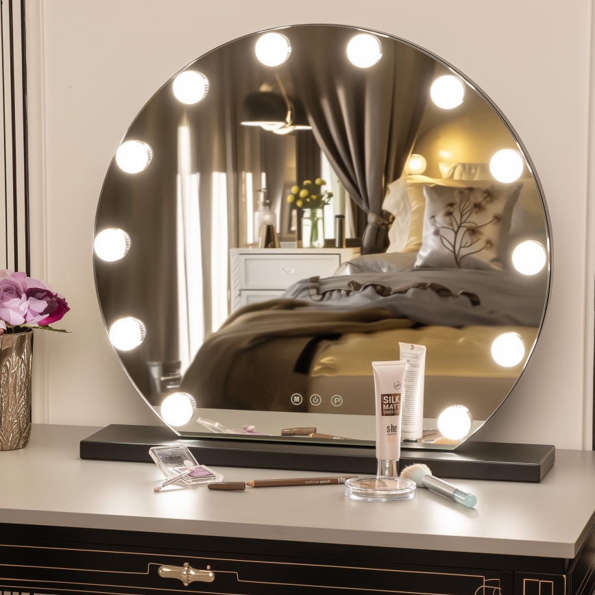 Brilagi - Miroir de maquillage LED dimmable HOLLYWOOD LED/12W/230V 3000/4000/6500K