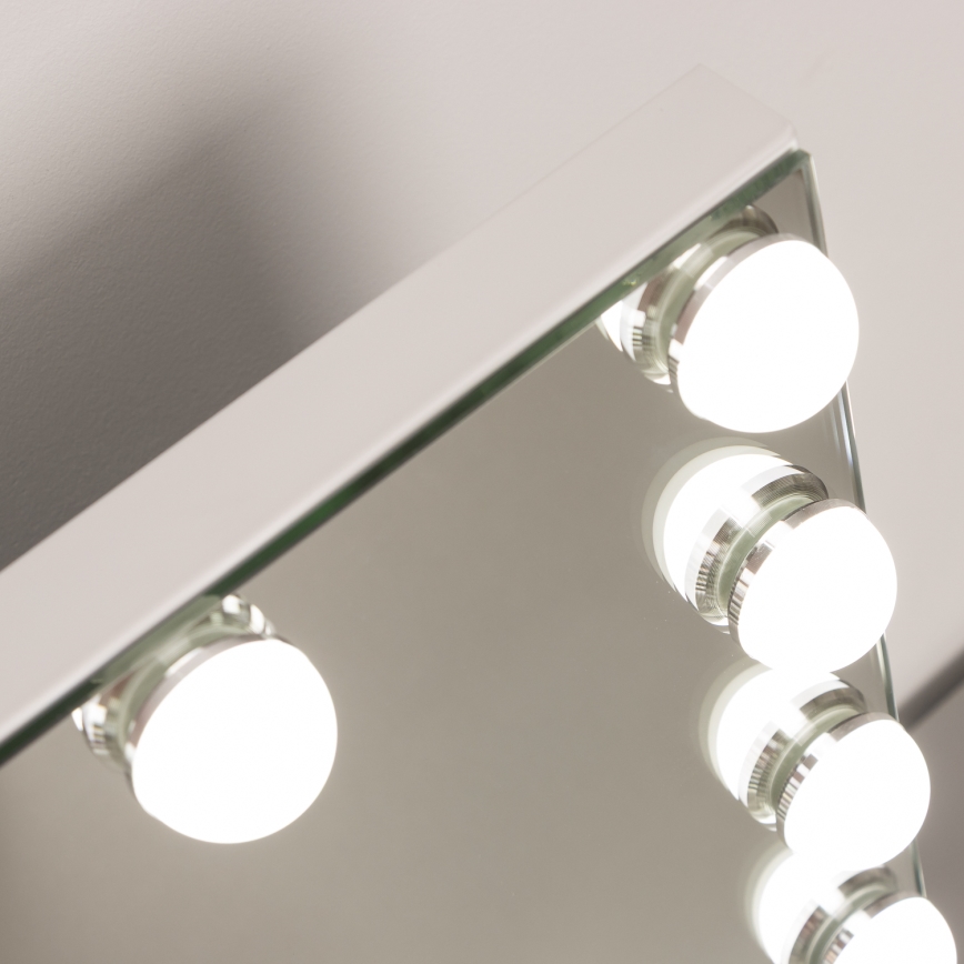 BRILAGI - Miroir de maquillage LED dimmable HOLLYWOOD LED/15W/230V CCT + USB blanc