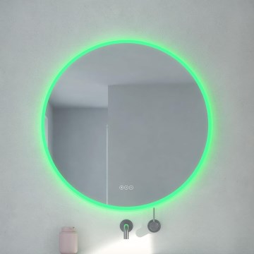 Brilagi - Miroir de salle de bains chauffant et dimmable LED RGBW avec rétroéclairage CLARA PRO LED/19W/230V, diam. 60 cm, 3000/4000/6500K, IP44 + télécommande