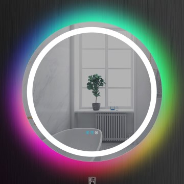Brilagi - Miroir de salle de bains chauffant LED RGBW dimmable avec rétroéclairage AVA PRO LED/18W/230V diam. 60 cm 3000/4000/6500K IP44