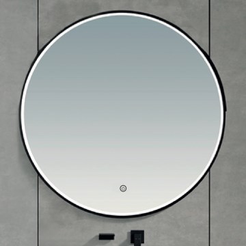 Brilagi - Miroir de salle de bains LED PALANZO LED/19W/230V Ø 60 cm noir IP44 IRC 90 dimmable + CCT (température de couleur réglable)