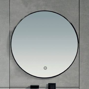 Brilagi - Miroir de salle de bains LED VERESE LED/19W/230V Ø 60 cm noir IP44 IRC 90 dimmable + CCT