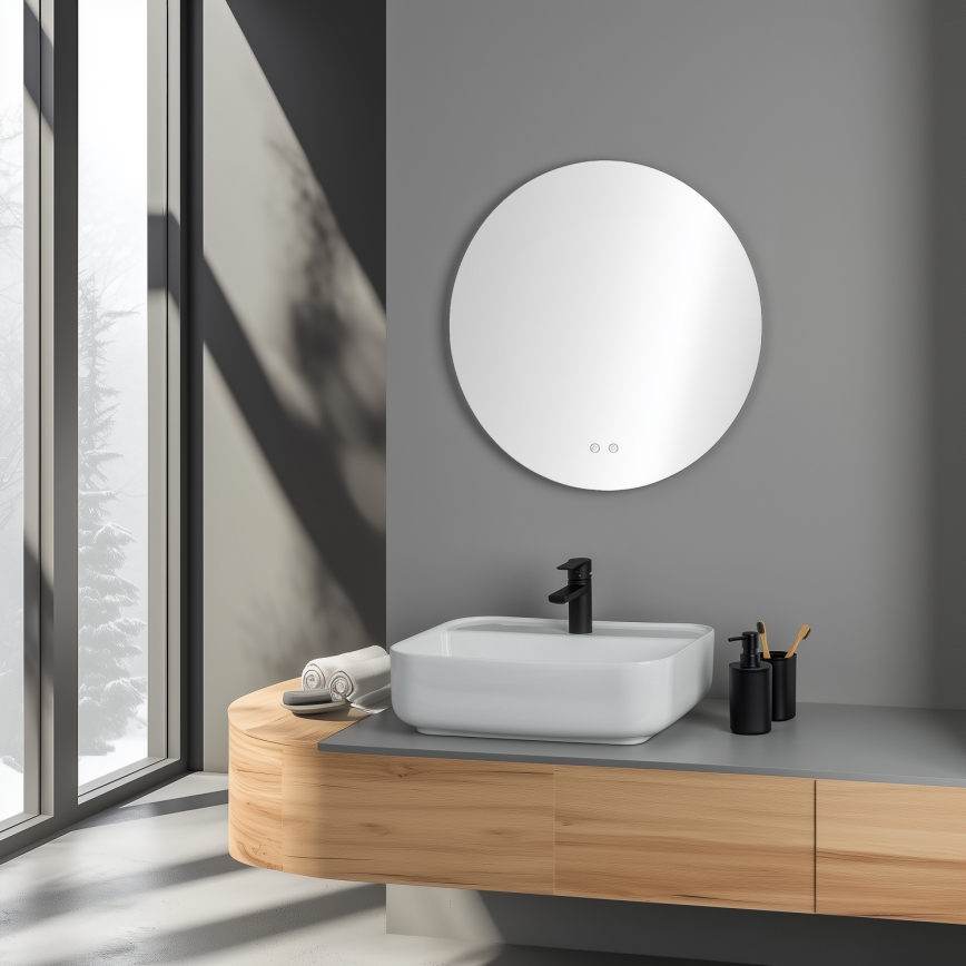 Brilagi - Miroir chauffant LED de salle de bains DEMI ECO LED/12W/230V Ø 60 cm IP44 IRC 90 dimmable + CCT