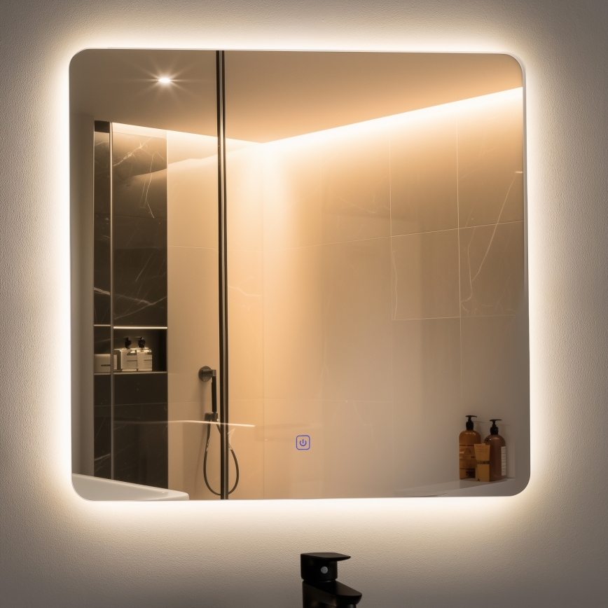 Brilagi - Miroir LED de salle de bains COMO LED/24W/230V 60x60 cm IP44 CRI 90 dimmable + CCT
