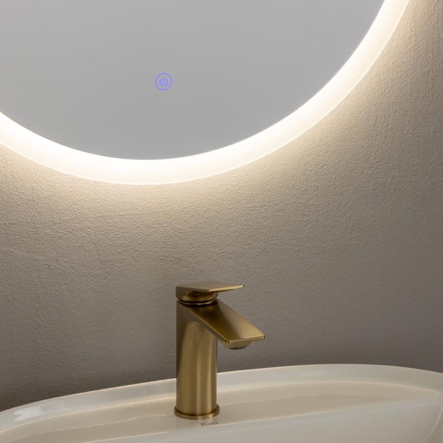 Brilagi - Miroir de salle de bains LED CUNEO 19 W / 230 V, Ø 60 cm, IP44, IRC 90, dimmable avec CCT réglable
