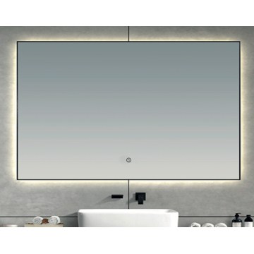 Brilagi - Miroir LED de salle de bains SUELLO LED/30W/230V 60x90 cm noir IP44 IRC 90 dimmable + CCT