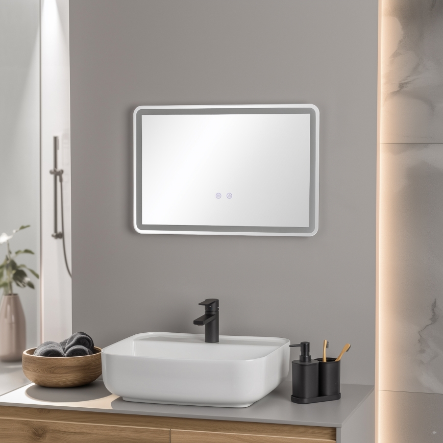 Brilagi - Miroir chauffant LED BELLA pour salle de bains, 12W/230V, 40x60 cm, IP44, IRC 90, dimmable + CCT