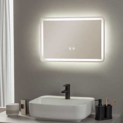 Brilagi - Miroir chauffant LED BELLA pour salle de bains, 12W/230V, 40x60 cm, IP44, IRC 90, dimmable + CCT
