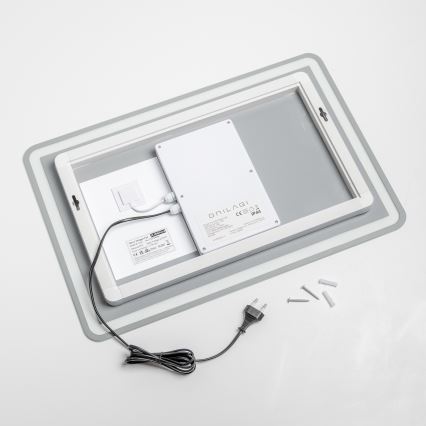 Brilagi - Miroir chauffant LED BELLA pour salle de bains, 12W/230V, 40x60 cm, IP44, IRC 90, dimmable + CCT
