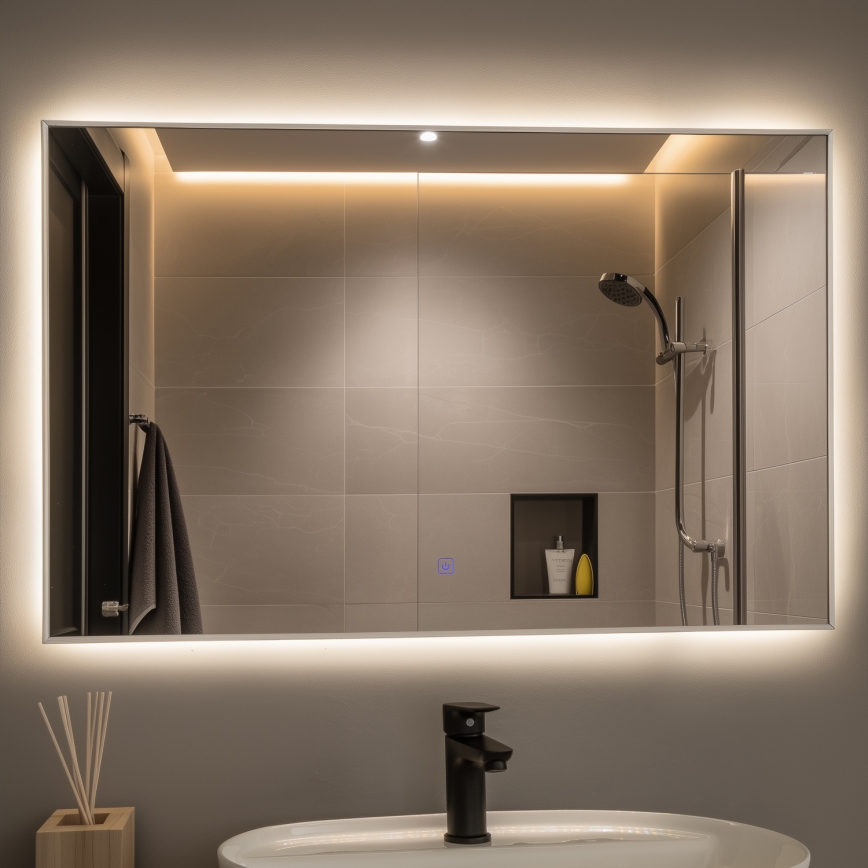 Brilagi - Miroir LED de salle de bains DESIO LED/30W/230V 60x90 cm argenté IP44 IRC 90 dimmable + CCT