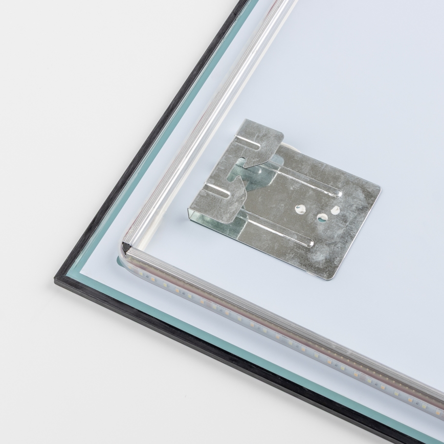 Brilagi - Miroir de salle de bains LED SUELLO LED/28W/230V 60x80 cm noir IP44 IRC 90 dimmable + CCT