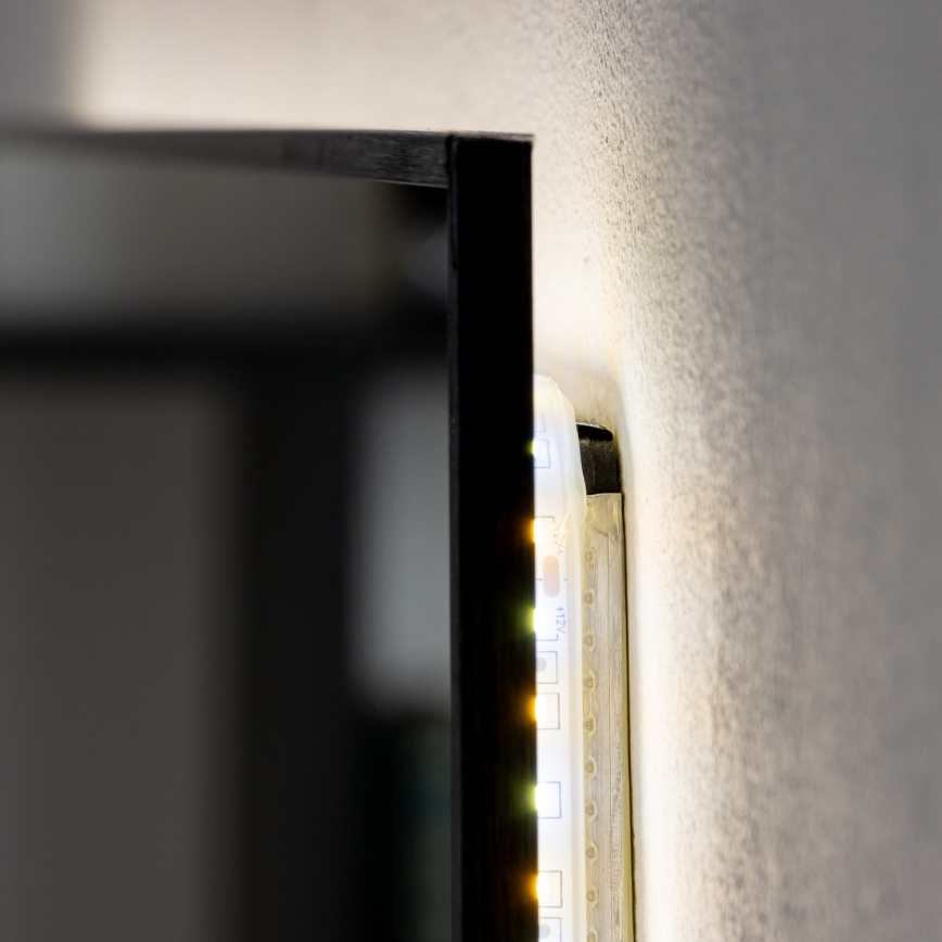 Brilagi - Miroir LED de salle de bains SUELLO LED/30W/230V 60x90 cm noir IP44 IRC 90 dimmable + CCT