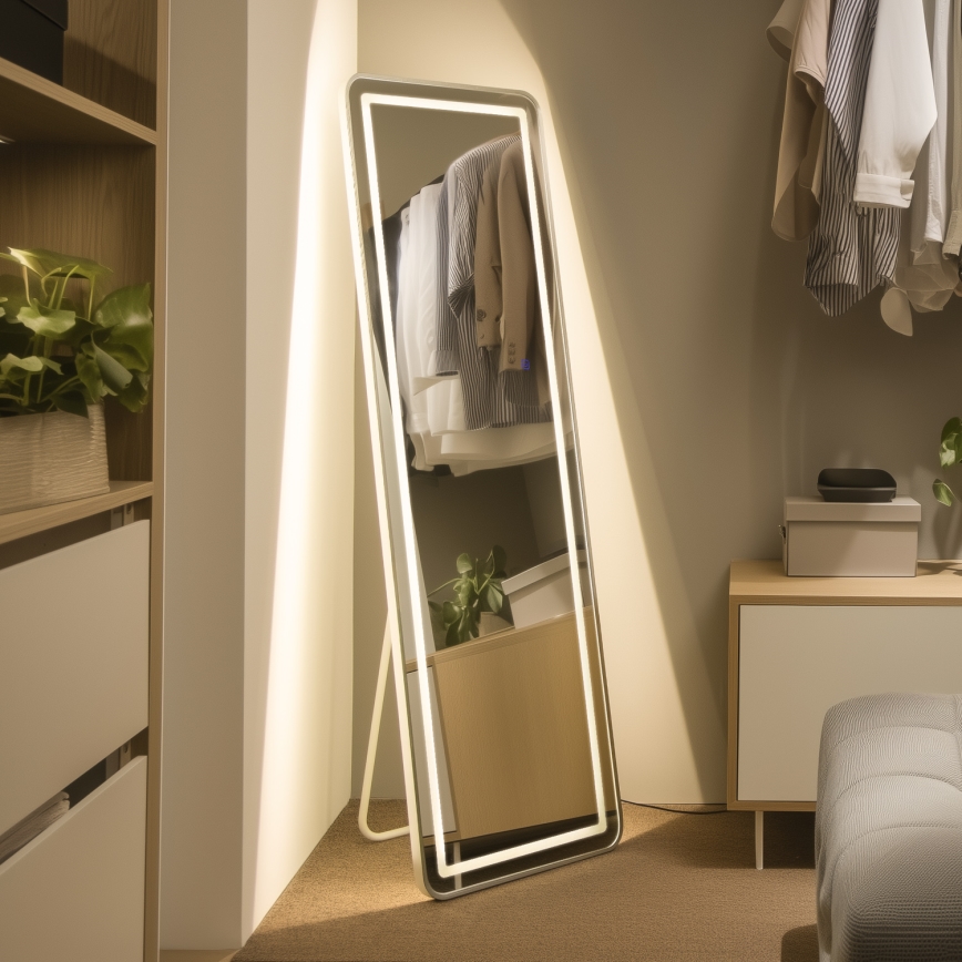 Brilagi - Miroir sur pied BELLEZA LED/42W/230V 160x50 cm IP44 IRC 90 dimmable + CCT