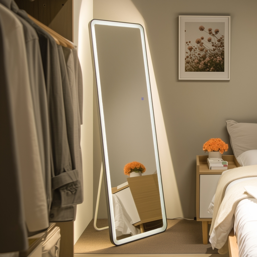 Brilagi - Miroir sur pied ELEGANZA LED/42W/230V 160x50 cm IP44 IRC 90 à intensité réglable + CCT