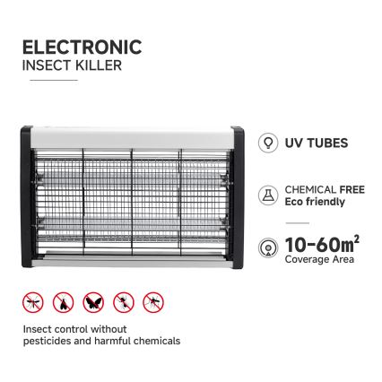 Brilagi - Piège à insectes électrique 2xUV/10W/230V 60 m2