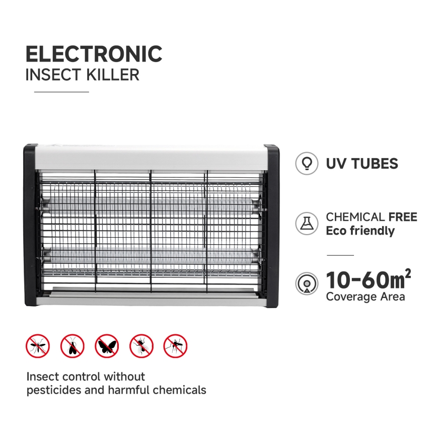 Brilagi - Piège à insectes électrique 2xUV/10W/230V 60 m2