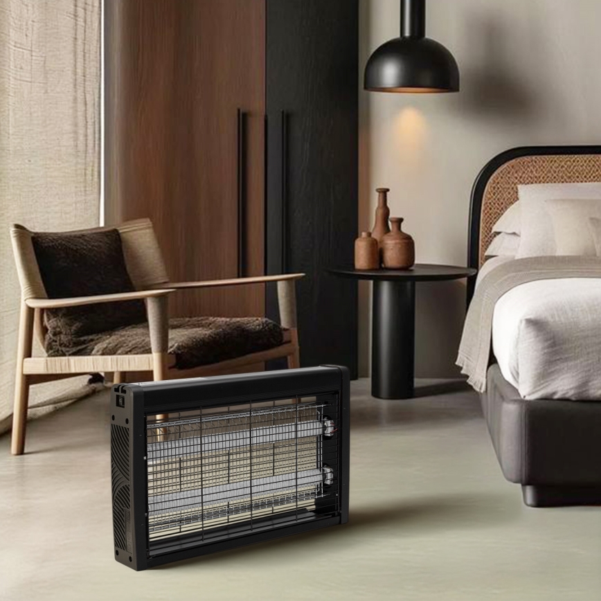 Brilagi - Piège électrique à insectes 2x UV / 10 W / 230 V pour 60 m², noir