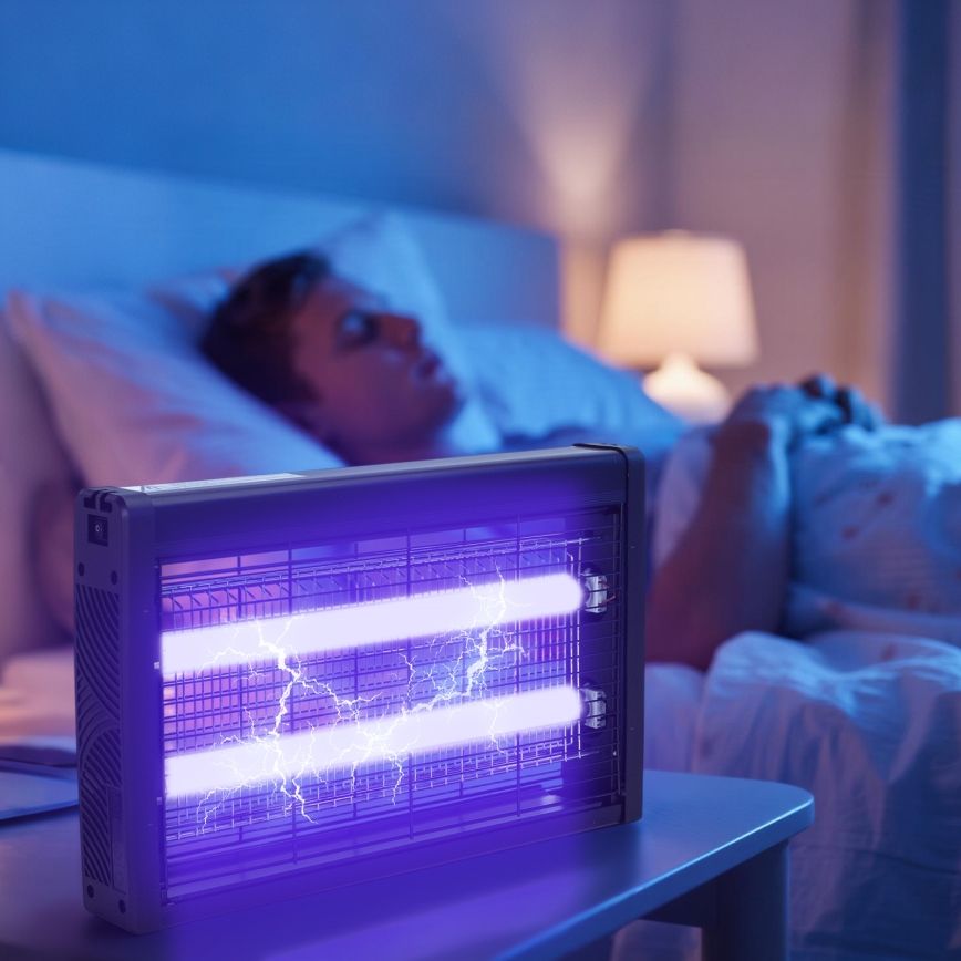 Brilagi - Piège électrique à insectes 2xUV/18W/230V 100 m2 noir