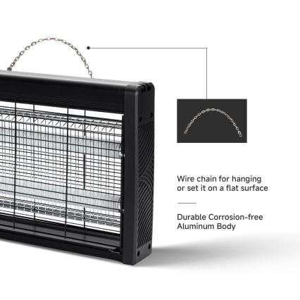 Brilagi - Piège électrique à insectes 2xUV/18W/230V 100 m2 noir
