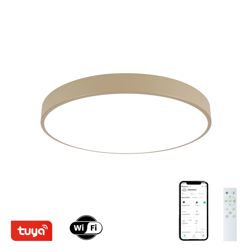 Brilagi - Plafon LED dimmable POOL SMART LED/60W/230V diamètre 50 cm Wi-Fi Tuya beige + télécommande