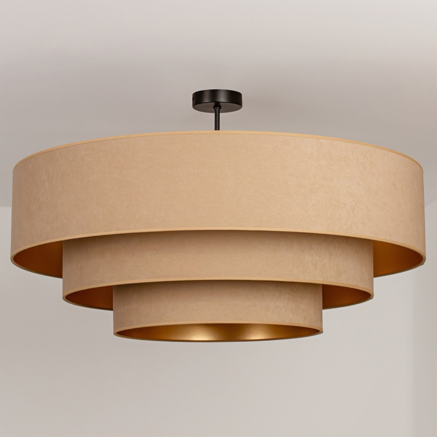 Brilagi - Plafonnier à fixation apparente LUNETA 3xE27/60W/230V Ø 80 cm beige/doré