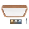 Brilagi - Plafonnier à intensité variable MANAROLA CUBIC LED/24W/230V 3000-6500K chêne + Télécommande