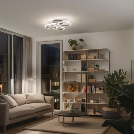 Brilagi - Plafonnier à intensité variable ORBITS LED/50W/230V 3000-6500K anthracite + télécommande