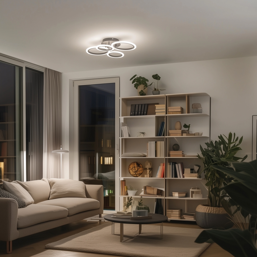 Brilagi - Plafonnier à intensité variable ORBITS LED/50W/230V 3000-6500K anthracite + télécommande