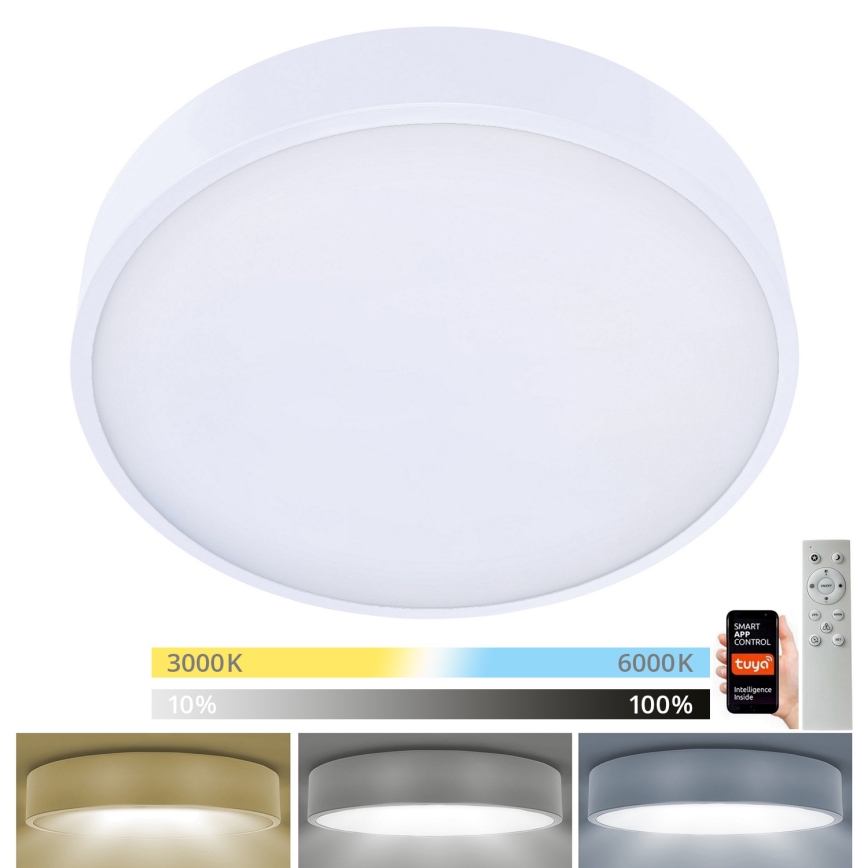 Brilagi - Plafonnier à intensité variable POOL SMART LED/48W/230V 40 cm 3000-6000K Wi-Fi Tuya + télécommande blanc