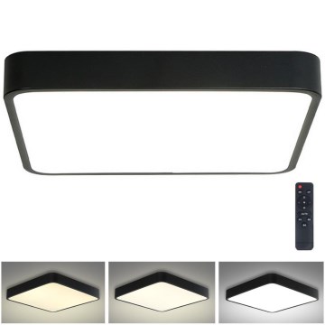 Brilagi - Plafonnier à intensité variable POOL SQUARE LED/48W/230V 3000-6000K 50x50 cm noir + télécommande