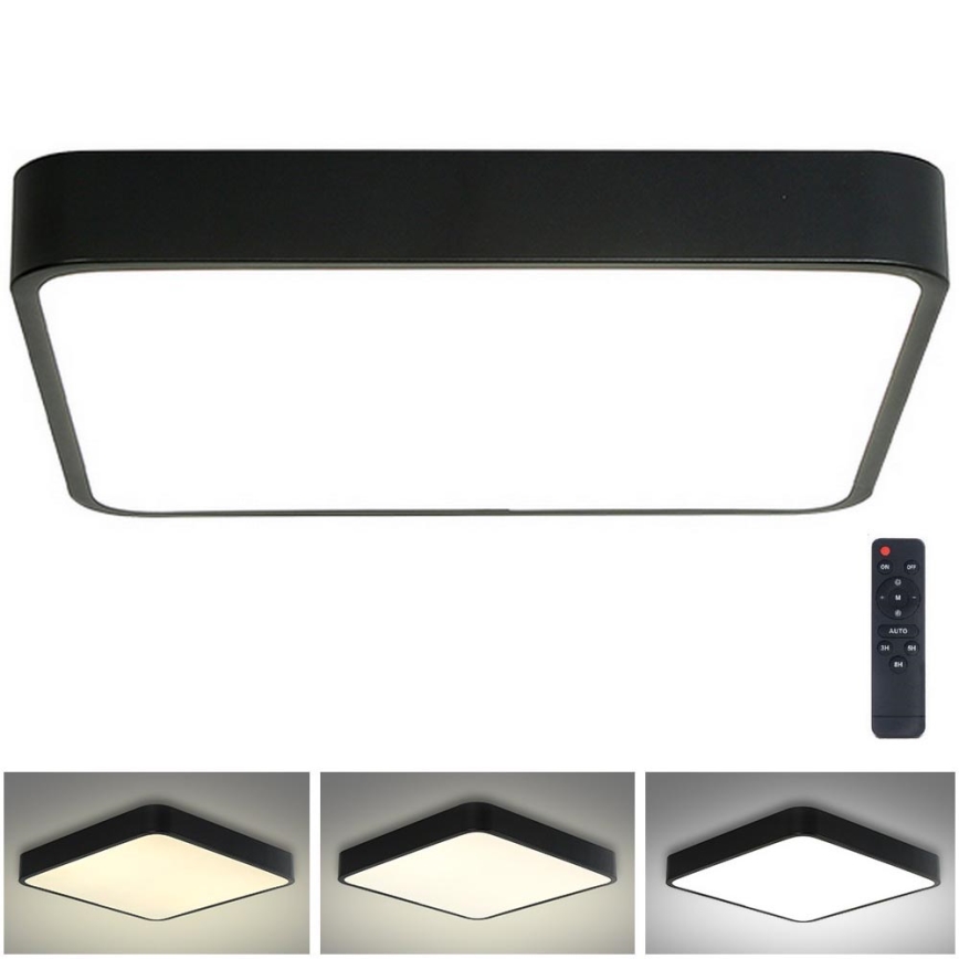 Brilagi - Plafonnier à intensité variable POOL SQUARE LED/48W/230V 3000-6000K 50x50 cm noir + télécommande